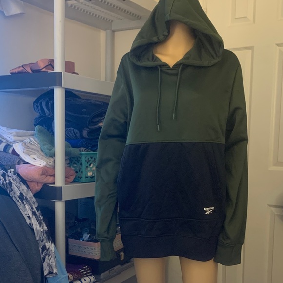 Reebok Men's Olive and Black Pullover Hoodie Size Large - Picture 1 of 7